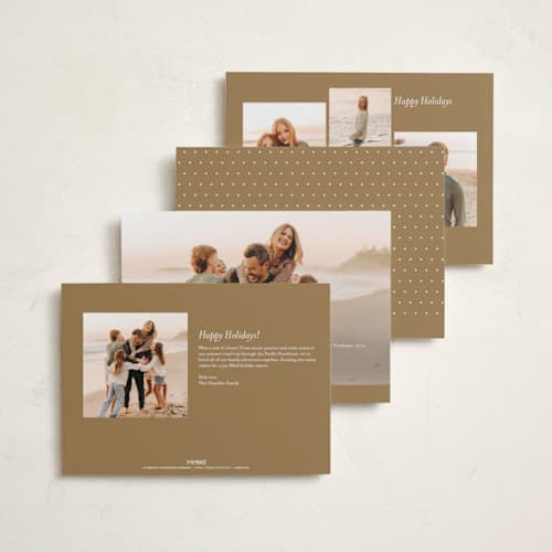 This is a candlelight photo christmas cards with standard by Carolyn MacLaren called script duo printing on recycled smooth signature in standard