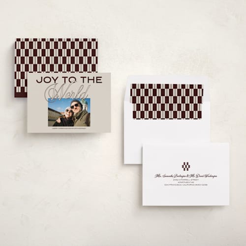 This is a cocoa photo christmas cards with standard by Inkblot Design called outline moment printing on recycled smooth signature in standard