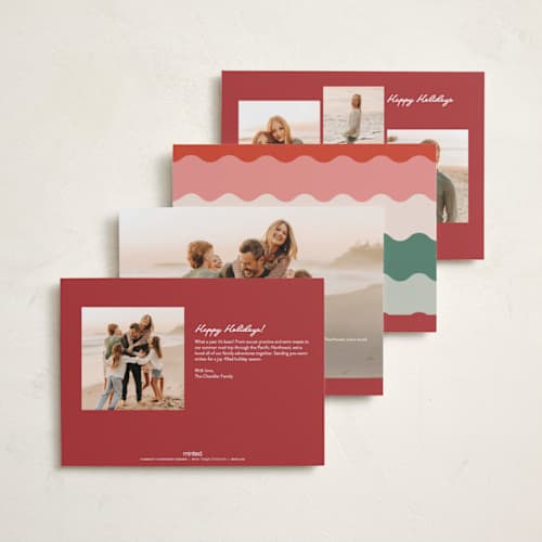 This is a snow photo christmas cards with standard by Tennie and Co. called squiggles printing on recycled smooth signature in standard