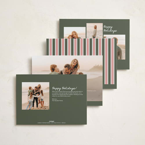 This is a snow photo christmas cards with standard by Jackie Crawford called simple handscript printing on recycled smooth signature in standard