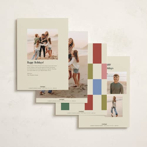 This is a punch photo christmas cards with standard by Pixel and Hank called joy collage printing on recycled smooth signature in standard
