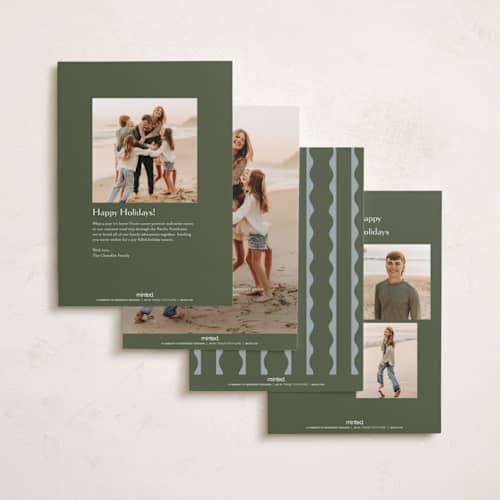 This is a blue jay photo christmas cards with standard by Creo Study called scalloped trio printing on recycled smooth signature in standard