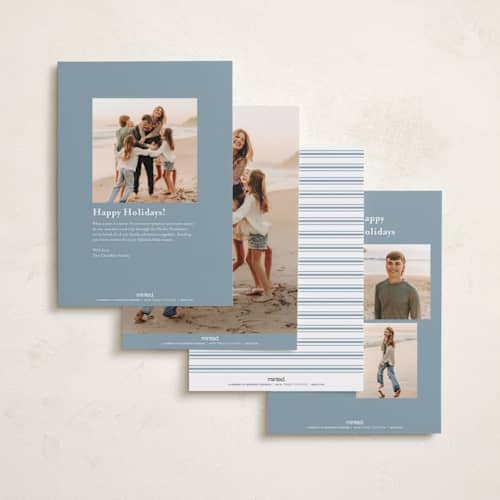 This is a icicle photo christmas cards with standard by Carolyn MacLaren called striped blessings printing on recycled smooth signature in standard