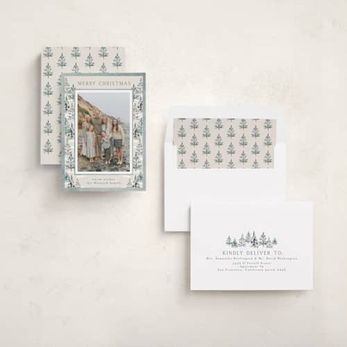 This is a mist photo christmas cards with standard by Petra Kern called frozen forest printing on recycled smooth signature in standard