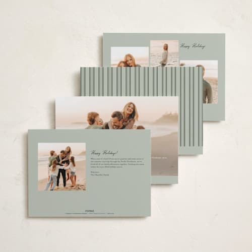 This is a sage photo christmas cards with standard by Alethea and Ruth called mountain toile printing on recycled smooth signature in standard