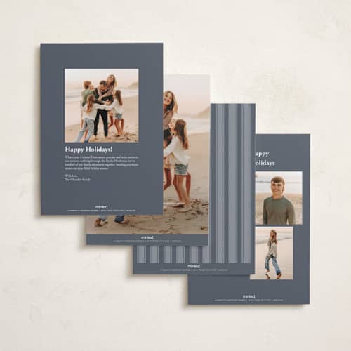 This is a night sky photo christmas cards with standard by Ekko Studio called elegant emblem printing on recycled smooth signature in standard