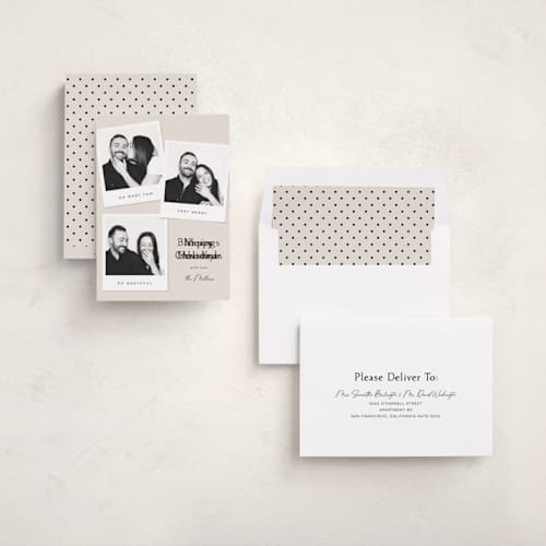 This is a eggnog photo christmas cards with standard by Stephanie Hawkes called merry moments printing on recycled smooth signature in standard