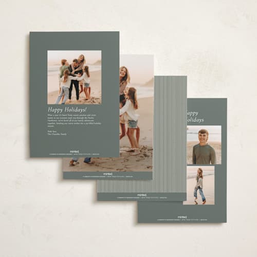 This is a cream photo christmas cards with standard by Robert and Stella called christmas classics printing on recycled smooth signature in standard