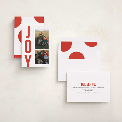 This is a holly berry photo christmas cards with standard by Morgan Kendall called bold type printing on recycled smooth signature in standard