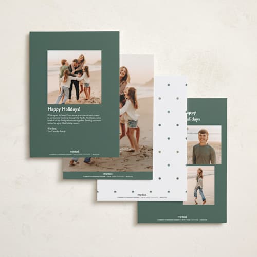 This is a forest photo christmas cards with standard by Jackie Crawford called top script note printing on recycled smooth signature in standard