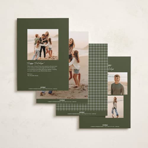 This is a pine photo christmas cards with standard by Joanna Griffin called border and collage printing on recycled smooth signature in standard