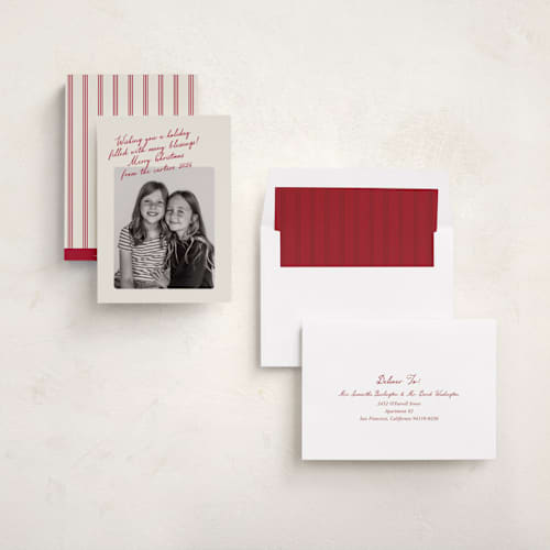 This is a berry photo christmas cards with standard by Stacey Meacham called handwritten post printing on recycled smooth signature in standard