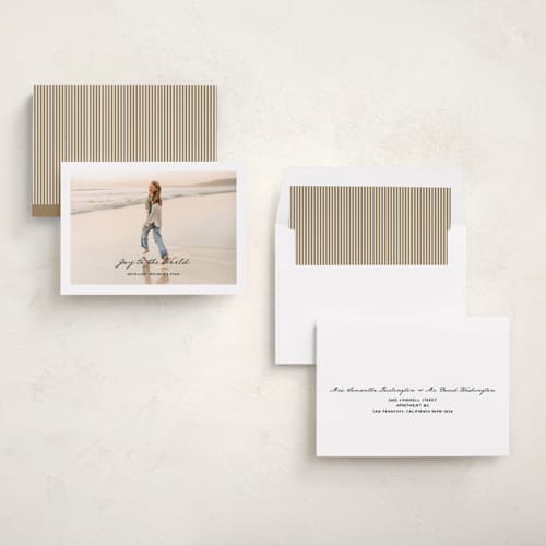 This is a onyx photo christmas cards with standard by Benita Crandall called joyeux printing on recycled smooth signature in standard
