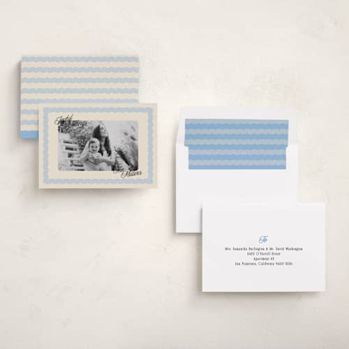 This is a frost photo christmas cards with standard by Pati Cascino called jovie printing on recycled smooth signature in standard