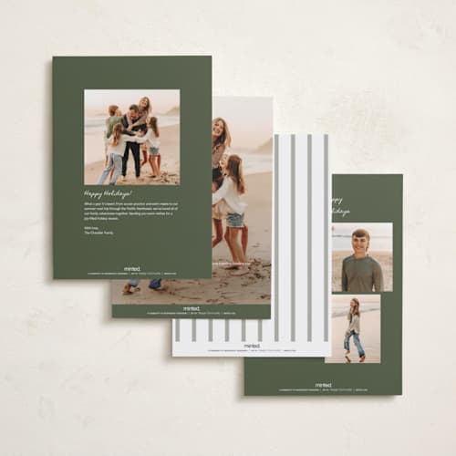 This is a forest photo christmas cards with standard by Itsy Belle Studio called nostalgic plaid printing on recycled smooth signature in standard