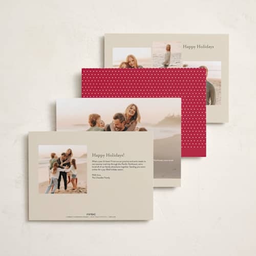 This is a mint photo christmas cards with standard by Ellen Schlegelmilch called retro polka printing on recycled smooth signature in standard