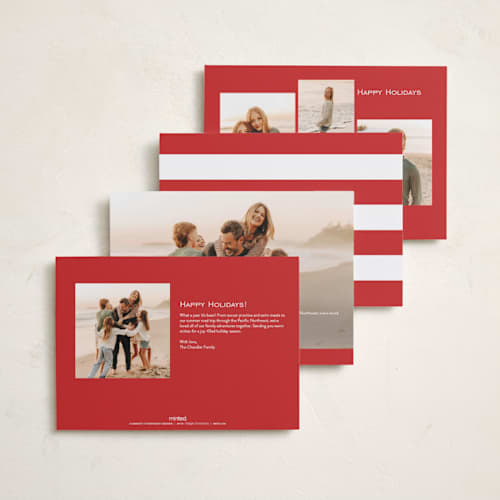 This is a berry photo christmas cards with standard by Kelly Schmidt called slanted handwriting printing on recycled smooth signature in standard