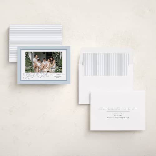 This is a frost photo christmas cards with standard by Alston Foster called christmas glory printing on recycled smooth signature in standard