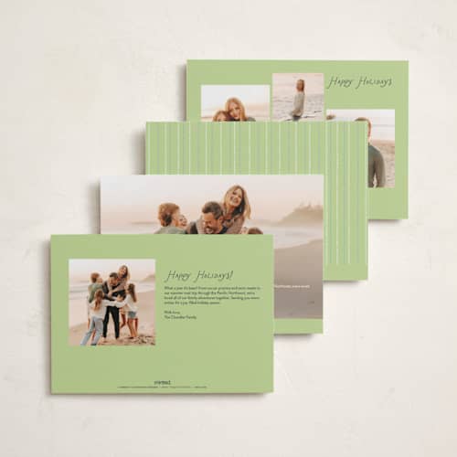 This is a mistletoe photo christmas cards with standard by Lauren Jopling called dotted border printing on recycled smooth signature in standard