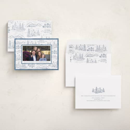 This is a denim photo christmas cards with standard by Paper Sun Studio called country christmas printing on recycled smooth signature in standard