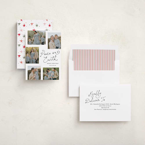 This is a coal photo christmas cards with standard by Jackie Crawford called scripted five printing on recycled smooth signature in standard