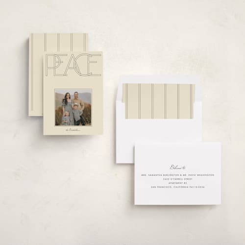 This is a vanilla photo christmas cards with standard by Baumbirdy called mod peace printing on recycled smooth signature in standard