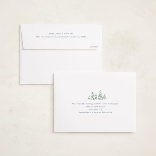 This is a blue spruce photo christmas cards with standard by Jennifer Wick called homeward bound printing on recycled smooth signature in standard
