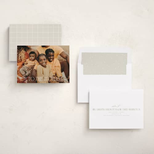 This is a snow photo christmas cards with standard by Ellen Schlegelmilch called stacked serif printing on recycled smooth signature in standard