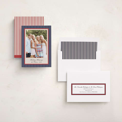 This is a marine photo christmas cards with standard by Chris Griffith called holiday joy and peace printing on recycled smooth signature in standard
