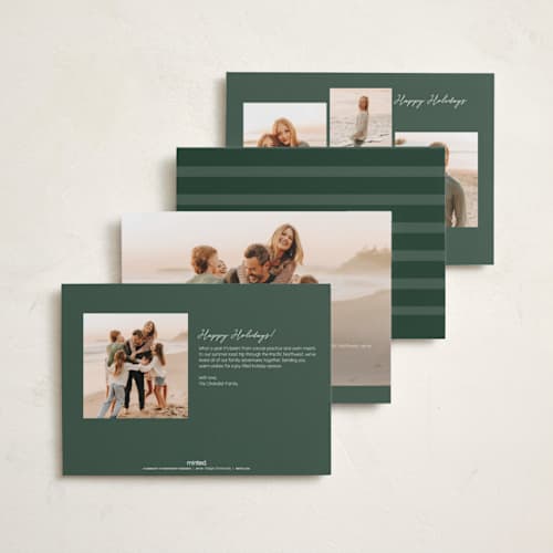 This is a snow photo christmas cards with standard by Lisa Assenmacher called simple nostalgia printing on recycled smooth signature in standard