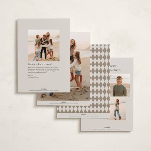 This is a sand photo christmas cards with standard by Nicole Walsh called modern peace printing on recycled smooth signature in standard