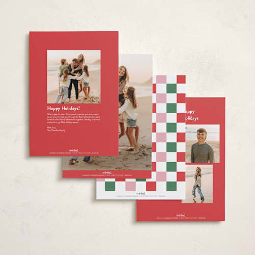 This is a peppermint photo christmas cards with standard by Olivia Williams called festive collage printing on recycled smooth signature in standard