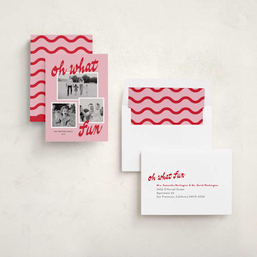 This is a gumdrop photo christmas cards with standard by Alicia Schultz called holiday delight printing on recycled smooth signature in standard