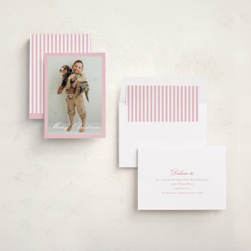 This is a candy photo christmas cards with standard by Baumbirdy called colorful border printing on recycled smooth signature in standard
