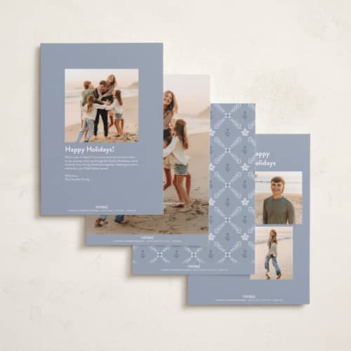 This is a juniper photo christmas cards with standard by Wildfield Paper Co called folk border printing on recycled smooth signature in standard