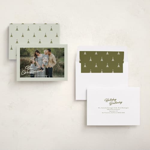 This is a mint photo christmas cards with standard by Angela Garrick called standout name printing on recycled smooth signature in standard