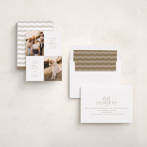 This is a gingerbread photo christmas cards with standard by Kristie Kern called fields printing on recycled smooth signature in standard