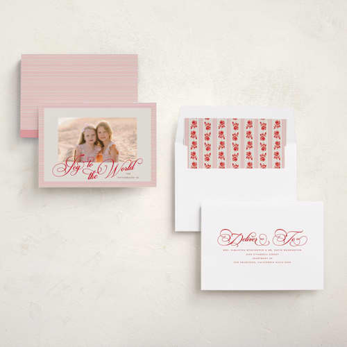 This is a sprinkles photo christmas cards with standard by Jackie Crawford called classic double frame printing on recycled smooth signature in standard