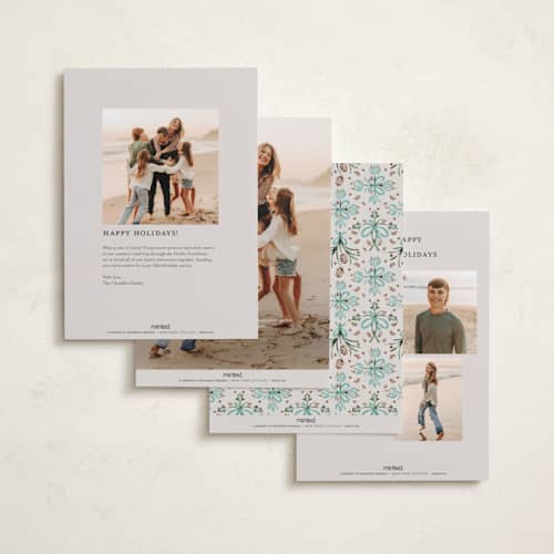 This is a aqua photo christmas cards with standard by Paper Sun Studio called festive folk frame printing on recycled smooth signature in standard