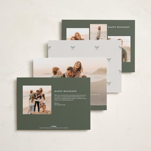 This is a snow photo christmas cards with standard by Jackie Crawford called scripted penmanship frame printing on recycled smooth signature in standard