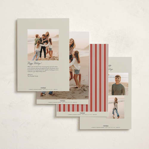 This is a cream photo christmas cards with standard by Robert and Stella called postcard christmas printing on recycled smooth signature in standard