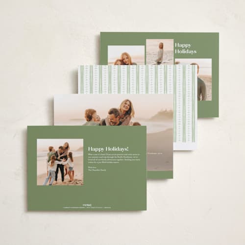 This is a sage photo christmas cards with standard by Jacquie Foster called heirloom christmas printing on recycled smooth signature in standard