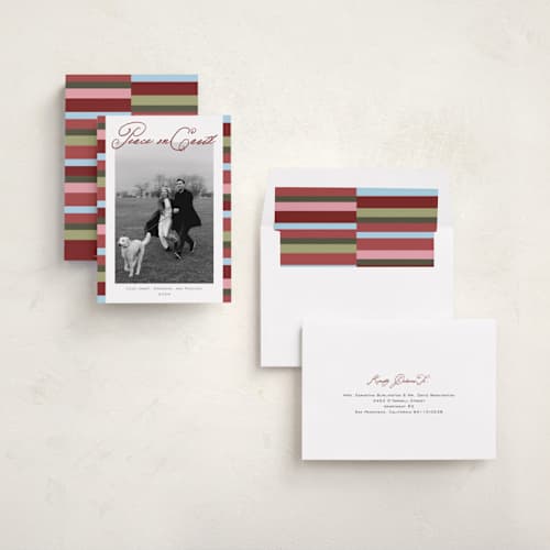 This is a mulled wine photo christmas cards with standard by Kat Roberts called striped edge printing on recycled smooth signature in standard