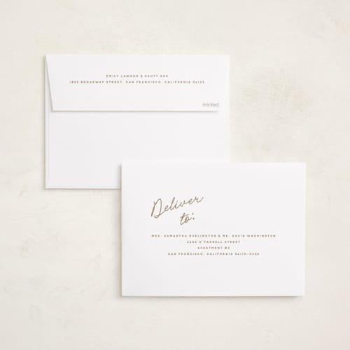 This is a cotton photo christmas cards with standard by Stacey Meacham called scripty corner printing on recycled smooth signature in standard