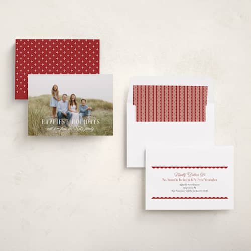 This is a snow photo christmas cards with standard by Laura Hankins called augusta printing on recycled smooth signature in standard