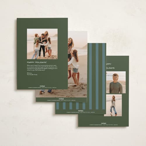 This is a eggnog photo christmas cards with standard by Creo Study called mod script printing on recycled smooth signature in standard