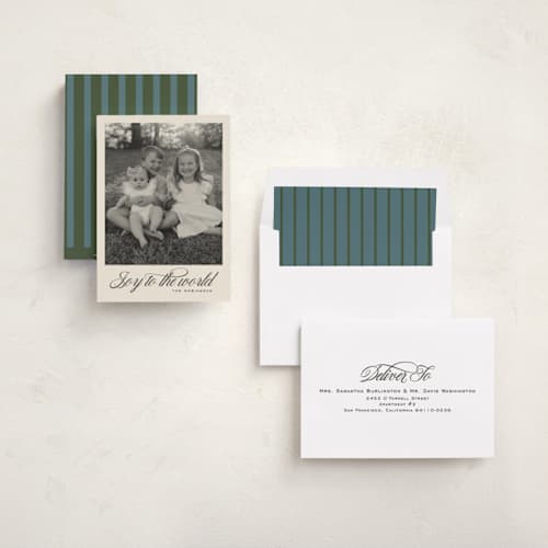 This is a eggnog photo christmas cards with standard by Creo Study called mod script printing on recycled smooth signature in standard