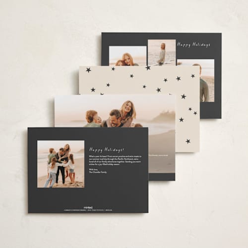 This is a coal photo christmas cards with standard by Lisa McLean called shine bright printing on recycled smooth signature in standard