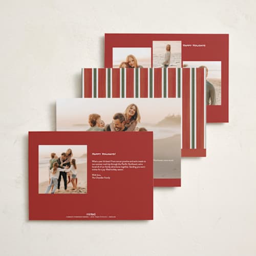 This is a blizzard photo christmas cards with standard by Wildfield Paper Co called capri printing on recycled smooth signature in standard
