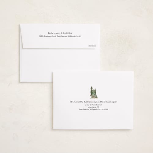 This is a fir photo christmas cards with standard by Tatjana Koraksic called forest printing on recycled smooth signature in standard